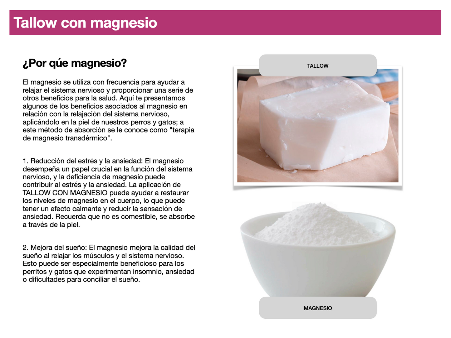 Bálsamo Hidratante con Magnesio: Cuidado Intensivo para la Piel y el Sistema Nervioso de tu Mascota