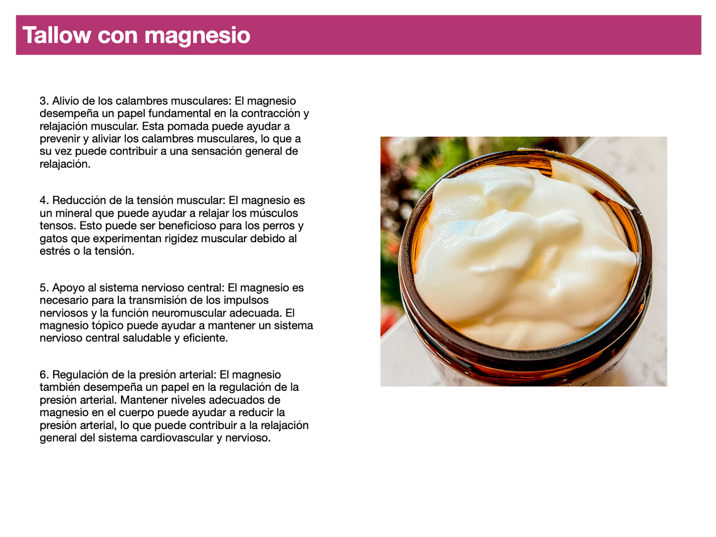 Bálsamo Hidratante con Magnesio: Cuidado Intensivo para la Piel y el Sistema Nervioso de tu Mascota